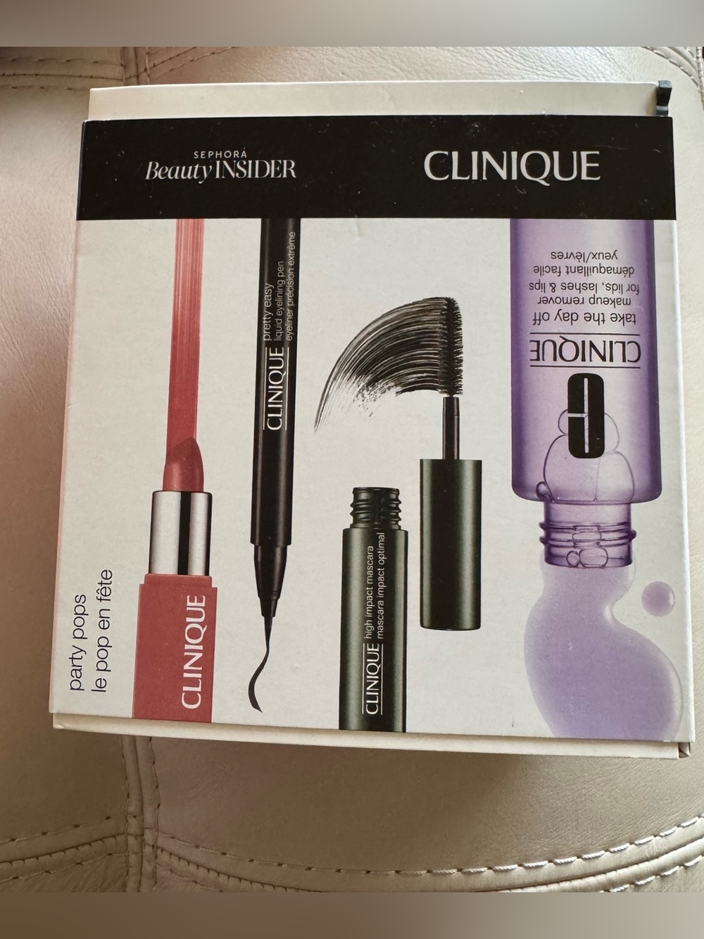 Sephora Clinique Lipstick Makeup Remover Mascara Eye Essentials Gift 4 Piece Set